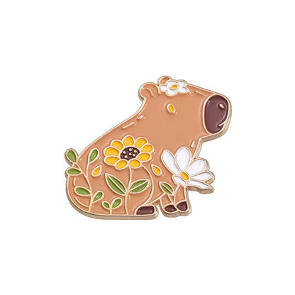 Cartoon Style Cute Animal Flower Alloy Stoving Varnish Plating Unisex Brooches