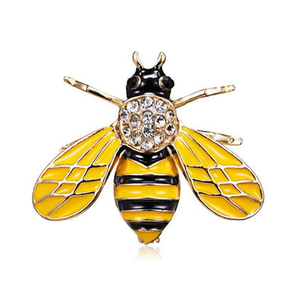 Cartoon Style Cute Animal Insect Bee Alloy Enamel Plating Inlay Rhinestones Unisex Brooches