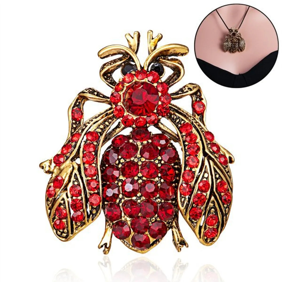 Cartoon Style Cute Animal Insect Bee Alloy Enamel Plating Inlay Rhinestones Unisex Brooches