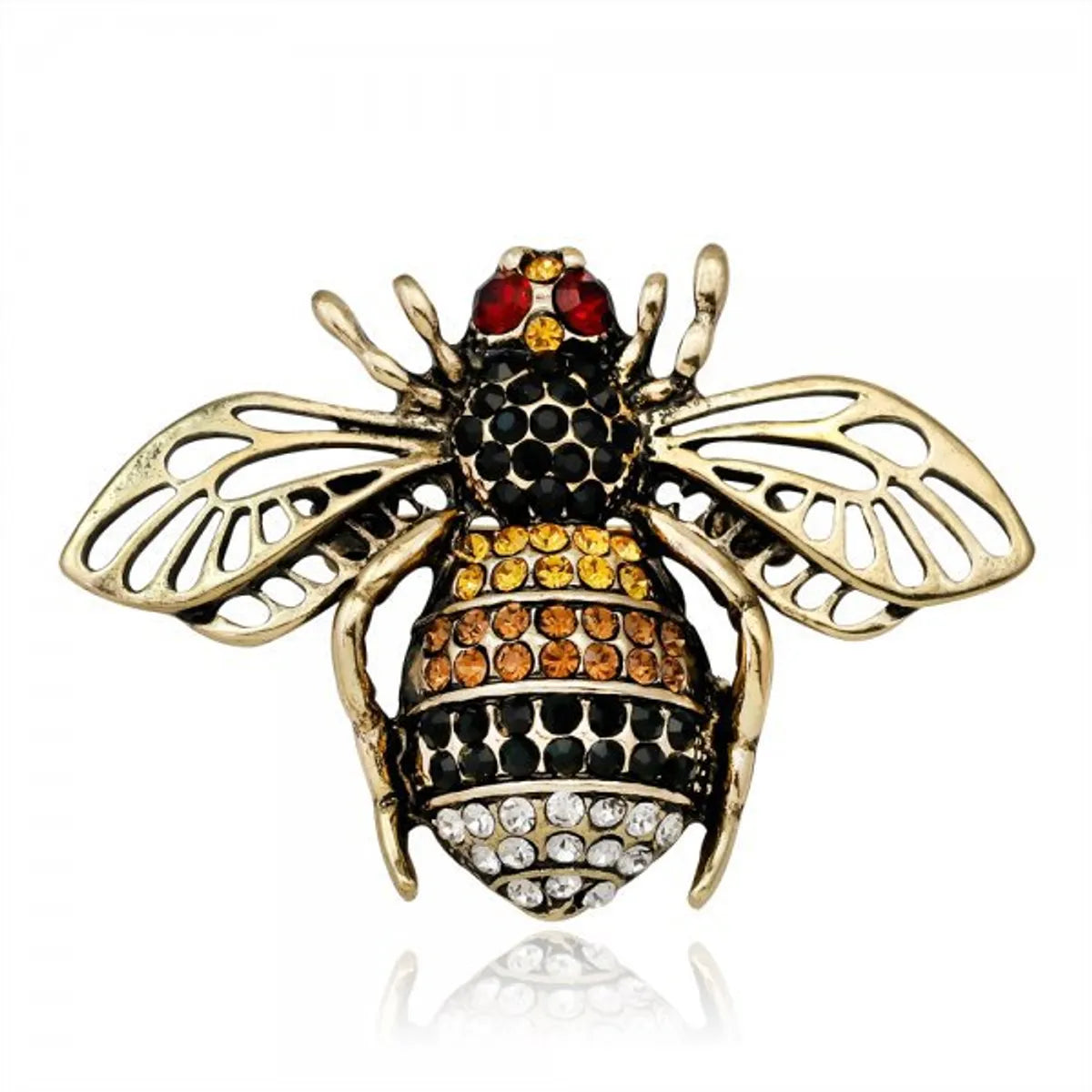 Cartoon Style Cute Animal Insect Bee Alloy Enamel Plating Inlay Rhinestones Unisex Brooches