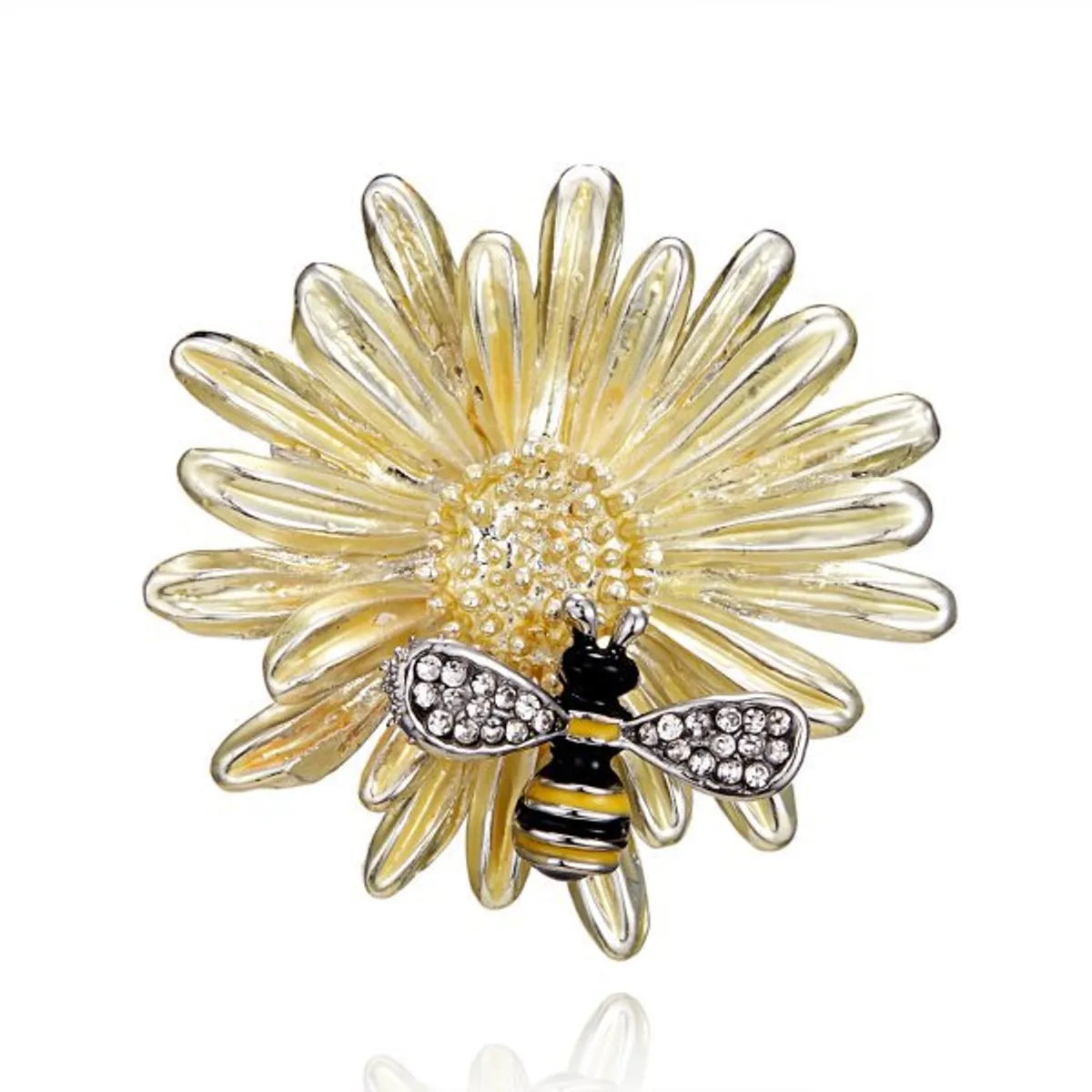 Cartoon Style Cute Animal Insect Bee Alloy Enamel Plating Inlay Rhinestones Unisex Brooches