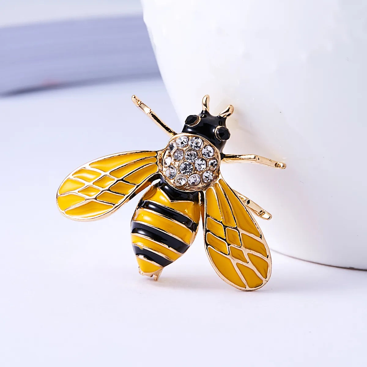 Cartoon Style Cute Animal Insect Bee Alloy Enamel Plating Inlay Rhinestones Unisex Brooches