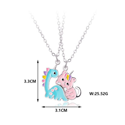 Cartoon Style Cute Animal Mermaid Alloy Plating Girl'S Pendant Necklace