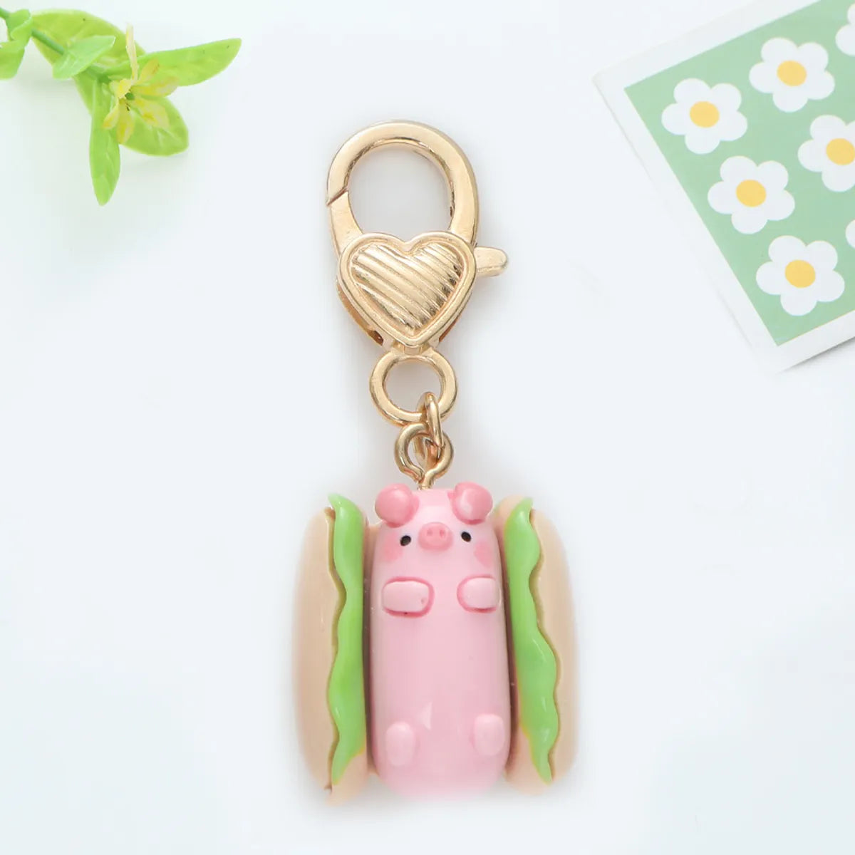 Cartoon Style Cute Animal Pig Metal Bag Pendant Keychain