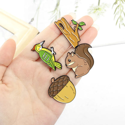 Cartoon Style Cute Animal Pine Cones Banana Alloy Enamel Women'S Brooches