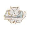 Cartoon Style Cute Book Cat Alloy Stoving Varnish Unisex Brooches