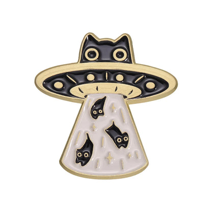 Cartoon Style Cute Book Moon Cat Alloy Plating Unisex Brooches