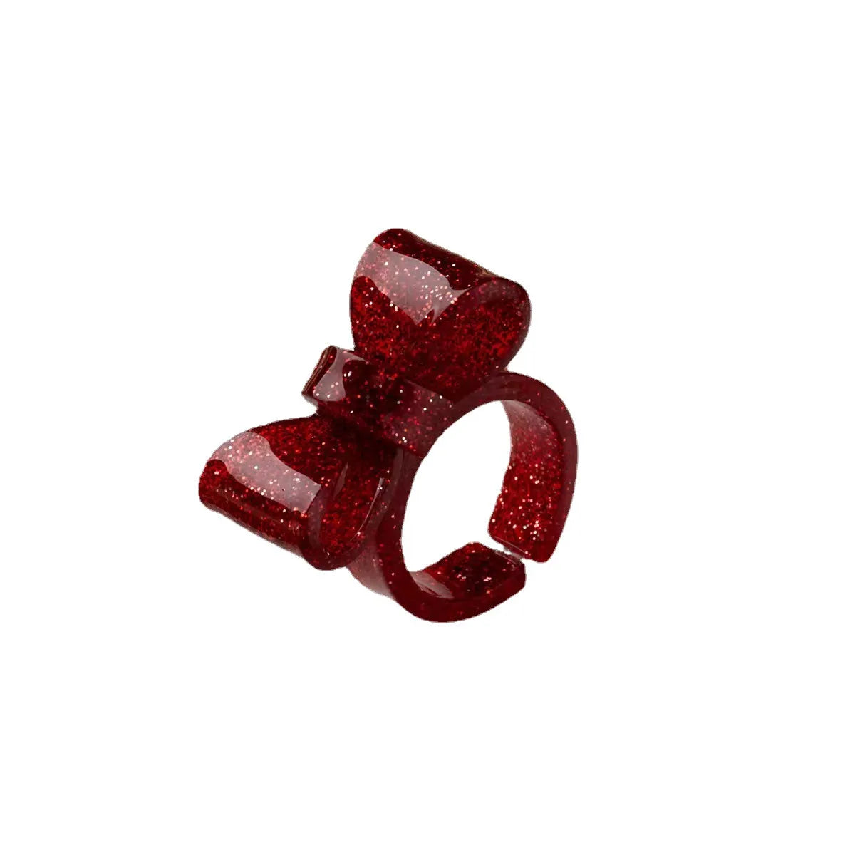 Cartoon Style Cute Bow Knot Arylic Women's Open Rings