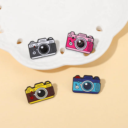 Cartoon Style Cute Camera Alloy Stoving Varnish Unisex Brooches