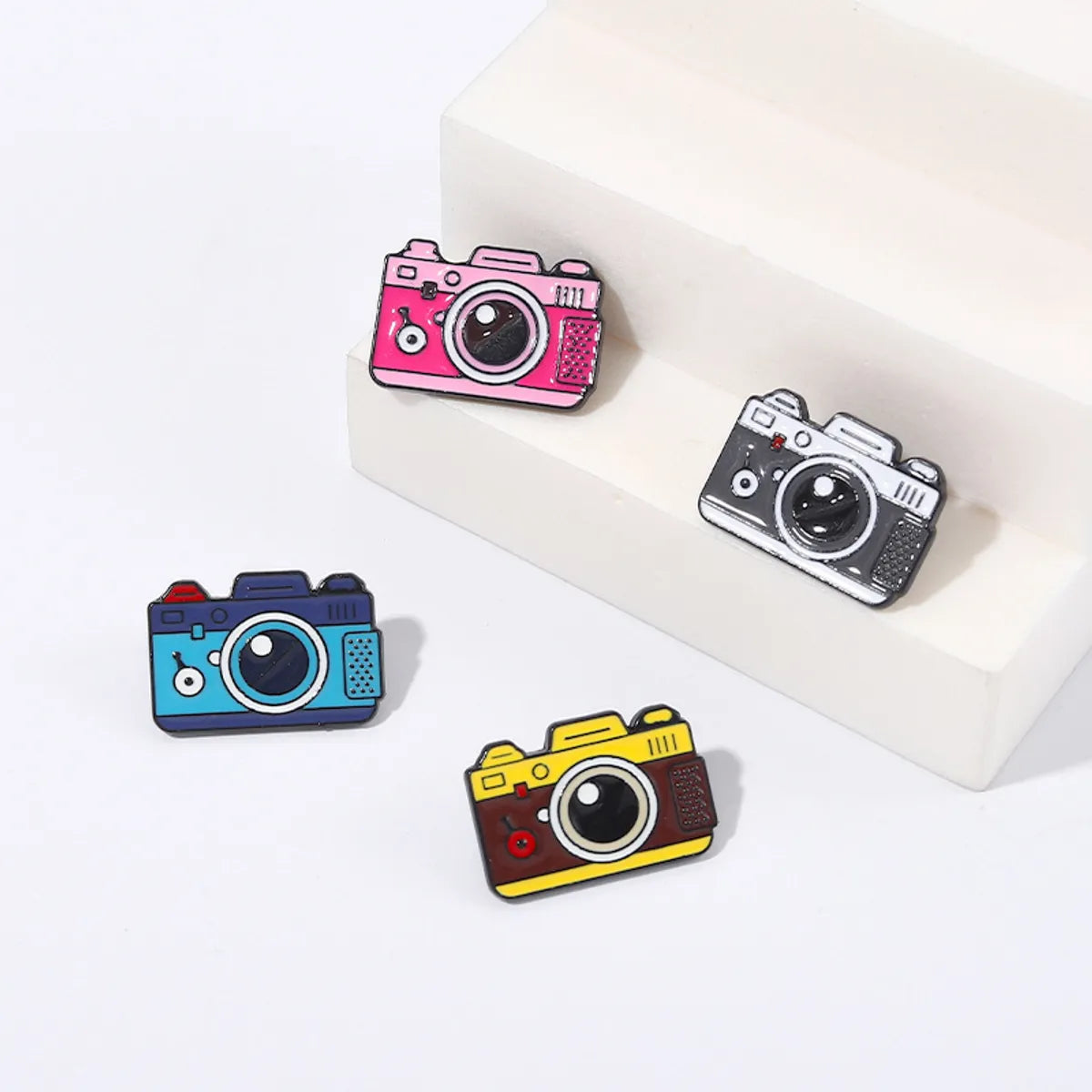 Cartoon Style Cute Camera Alloy Stoving Varnish Unisex Brooches