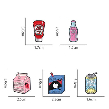 Cartoon Style Cute Can Bottle Box Alloy Stamping Stoving Varnish Plating Women'S Brooches