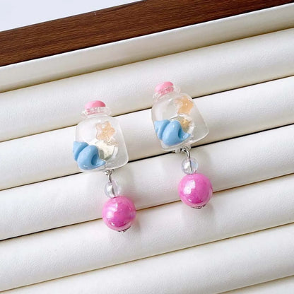 Cartoon Style Cute Cartoon Bow Knot Shell Resin Beaded Kid'S Earrings Necklace