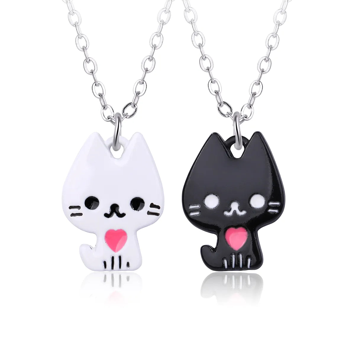 Cartoon Style Cute Cat Alloy Spray Paint Kid'S Pendant Necklace