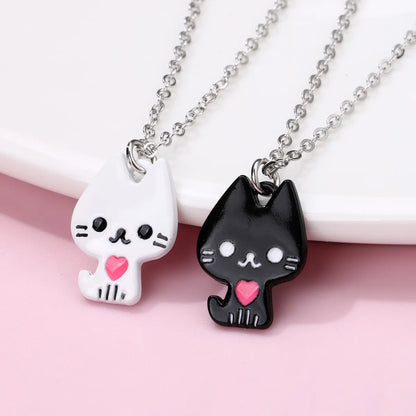 Cartoon Style Cute Cat Alloy Spray Paint Kid'S Pendant Necklace