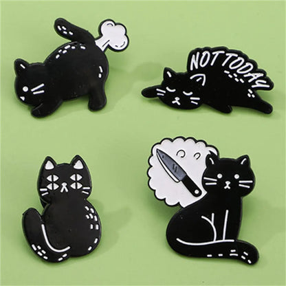 Cartoon Style Cute Cat Alloy Stamping Stoving Varnish Plating Unisex Brooches