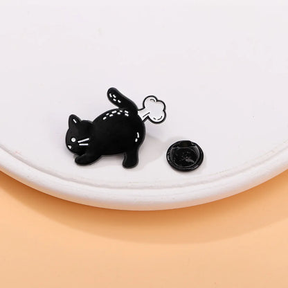 Cartoon Style Cute Cat Alloy Stamping Stoving Varnish Plating Unisex Brooches