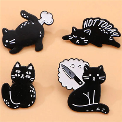 Cartoon Style Cute Cat Alloy Stamping Stoving Varnish Plating Unisex Brooches