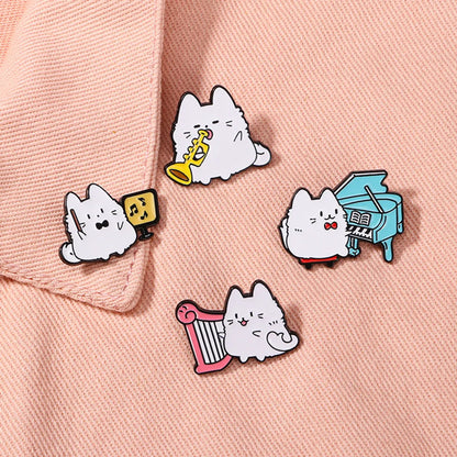 Cartoon Style Cute Cat Alloy Stoving Varnish Unisex Brooches