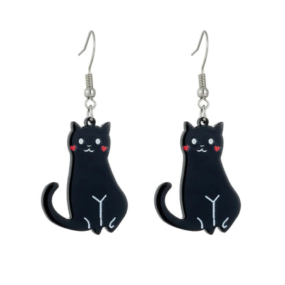 Cartoon Style Cute Cat Arylic Women's Drop Earrings