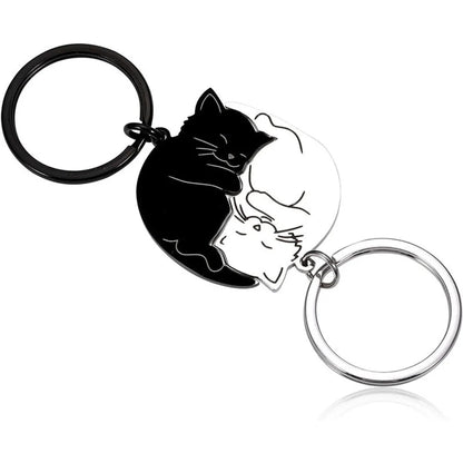 Cartoon Style Cute Cat Titanium Steel Unisex Bag Pendant Keychain