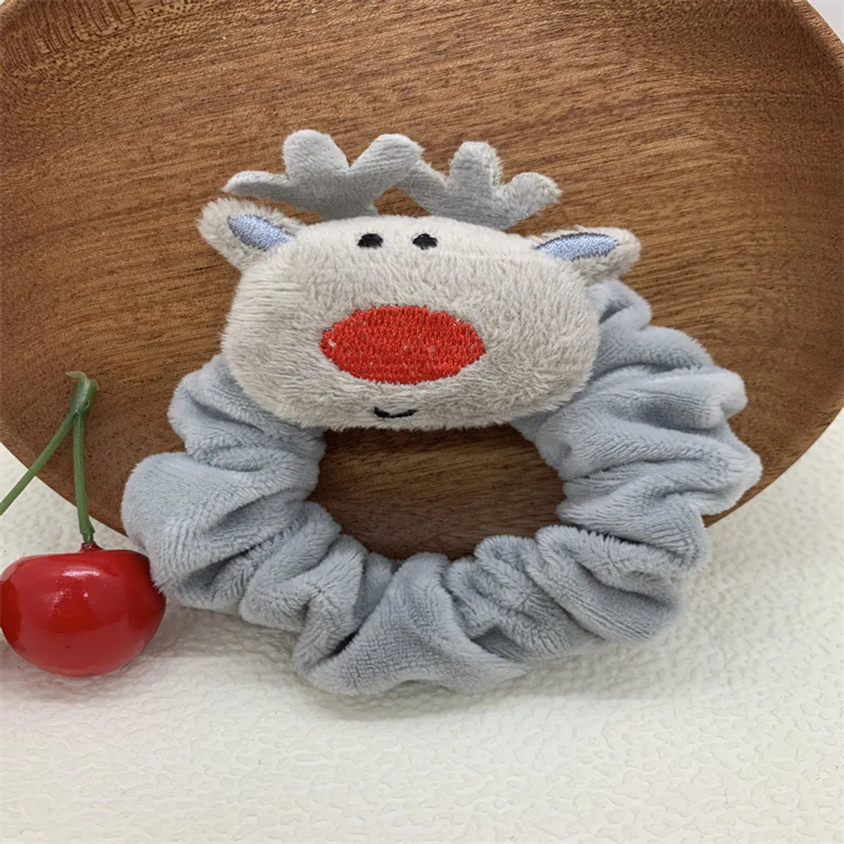 Cartoon Style Cute Christmas Hat Christmas Tree Santa Claus Flannel Hair Tie