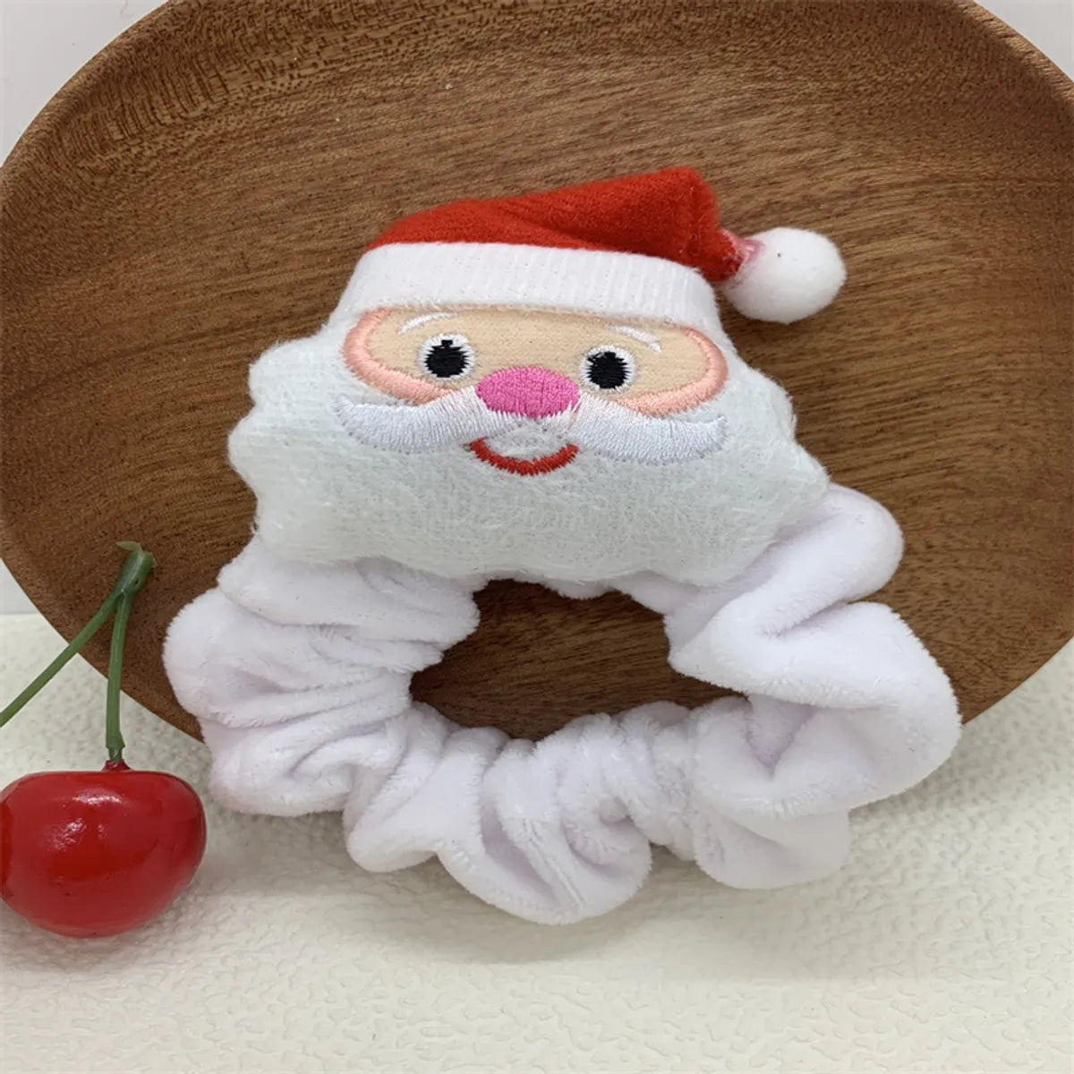 Cartoon Style Cute Christmas Hat Christmas Tree Santa Claus Flannel Hair Tie