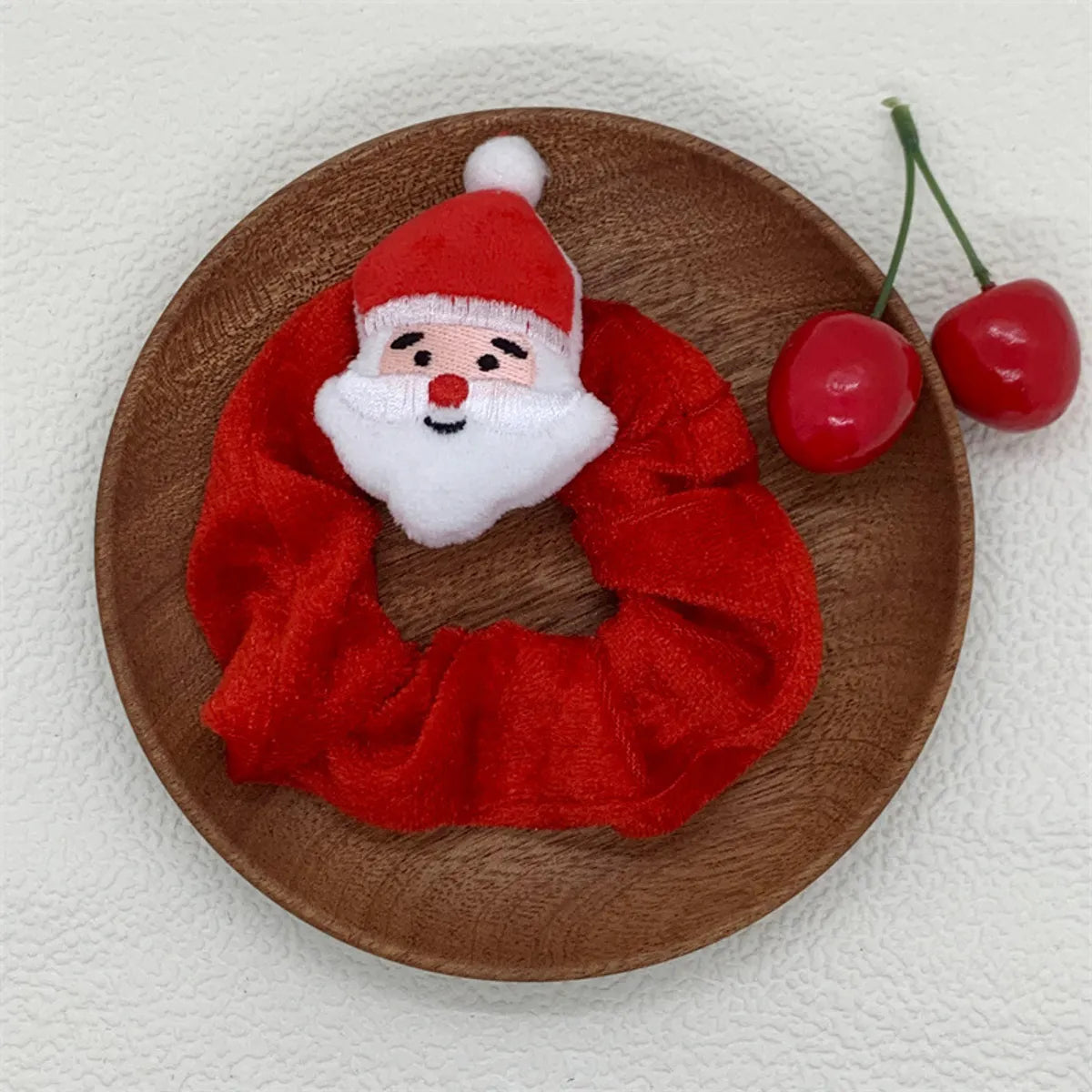 Cartoon Style Cute Christmas Hat Christmas Tree Santa Claus Flannel Hair Tie