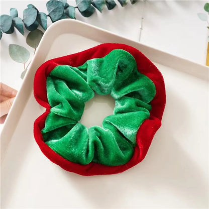 Cartoon Style Cute Christmas Hat Christmas Tree Santa Claus Flannel Hair Tie