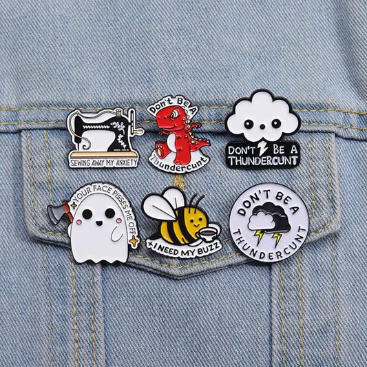 Cartoon Style Cute Clouds Animal Cat Alloy Stamping Stoving Varnish Plating Unisex Brooches