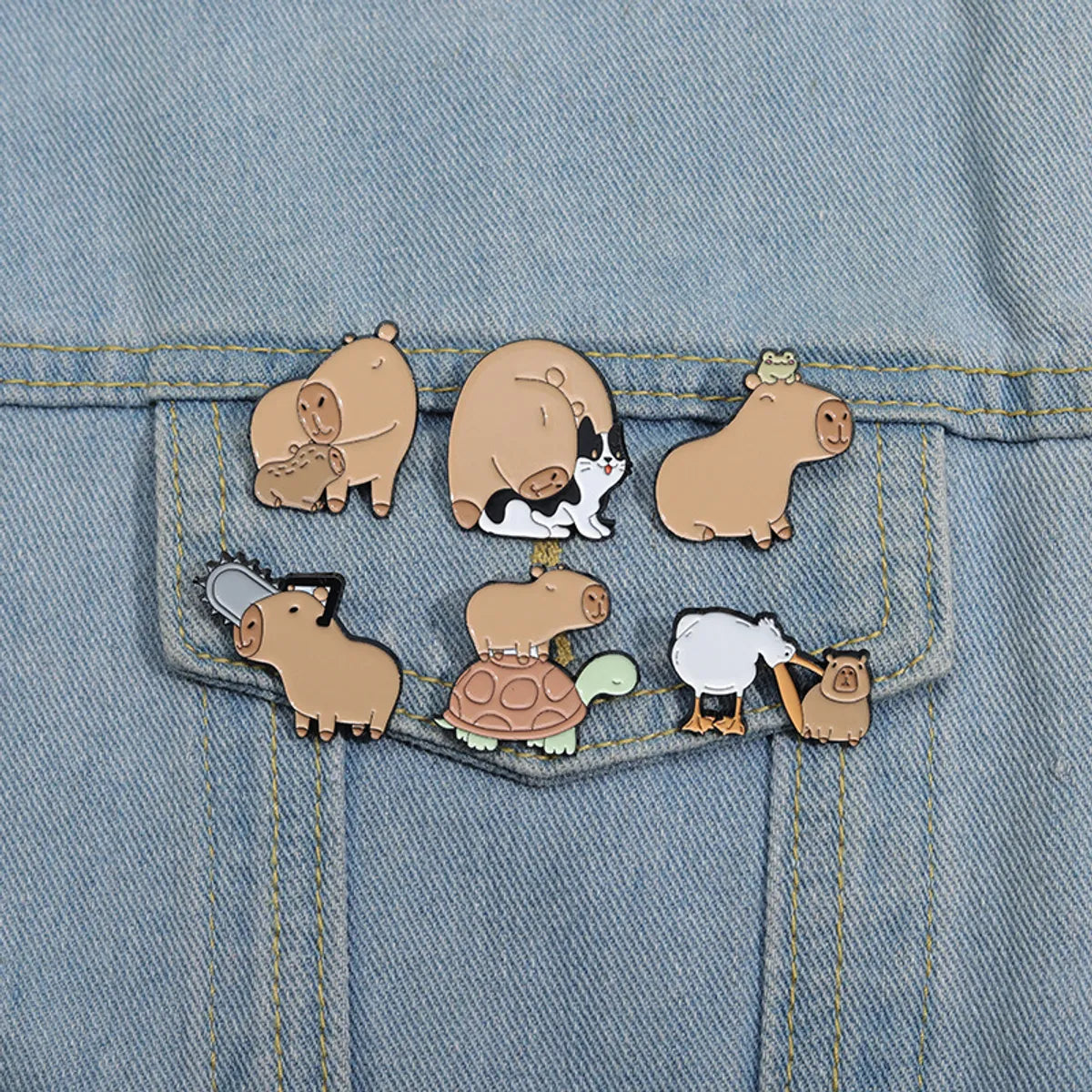 Cartoon Style Cute Cowboy Style Animal Alloy Stamping Stoving Varnish Plating Unisex Brooches