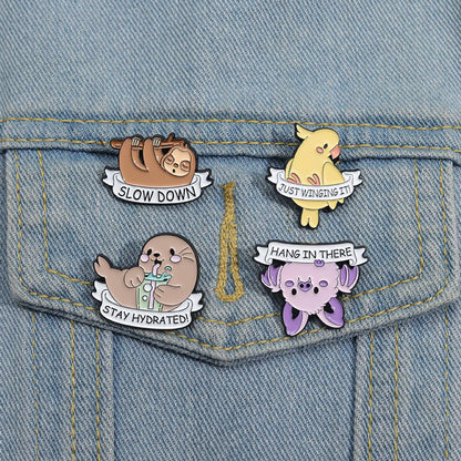 Cartoon Style Cute Cowboy Style Animal Letter Alloy Stamping Stoving Varnish Plating Unisex Brooches