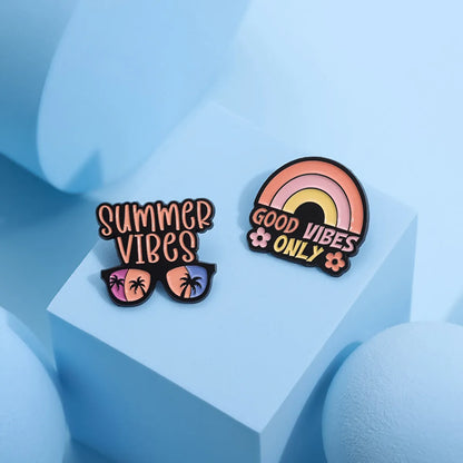 Cartoon Style Cute Cowboy Style Animal Letter Rainbow Alloy Stamping Stoving Varnish Plating Unisex Badge Brooches Collar Pin