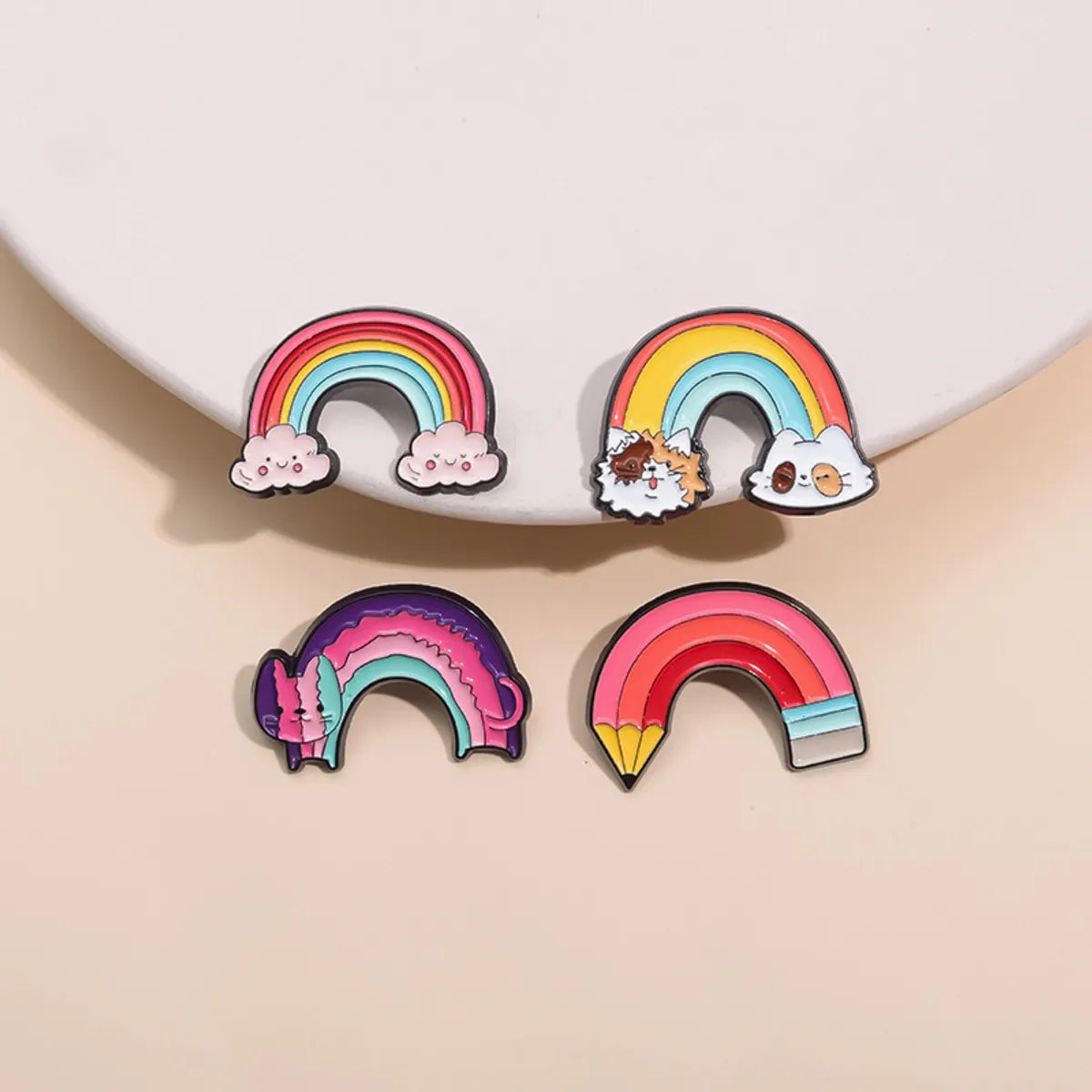 Cartoon Style Cute Cowboy Style Animal Rainbow Alloy Stamping Stoving Varnish Plating Unisex Brooches