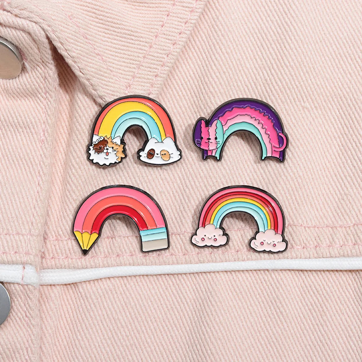 Cartoon Style Cute Cowboy Style Animal Rainbow Alloy Stamping Stoving Varnish Plating Unisex Brooches