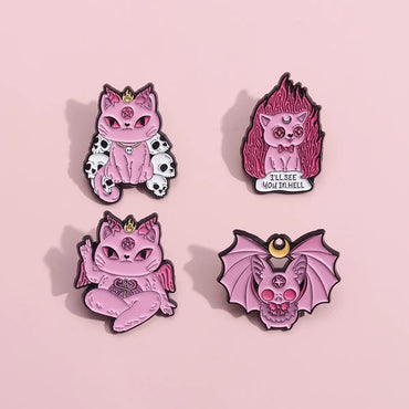 Cartoon Style Cute Cowboy Style Bat Skull Alloy Stamping Stoving Varnish Unisex Brooches