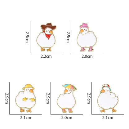 Cartoon Style Cute Cowboy Style Duck Alloy Stamping Stoving Varnish Plating Women'S Brooches