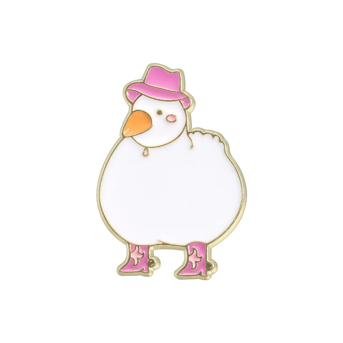 Cartoon Style Cute Cowboy Style Duck Alloy Stamping Stoving Varnish Plating Women'S Brooches