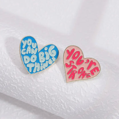 Cartoon Style Cute Cowboy Style Geometric Letter Heart Shape Alloy Stoving Varnish Unisex Brooches