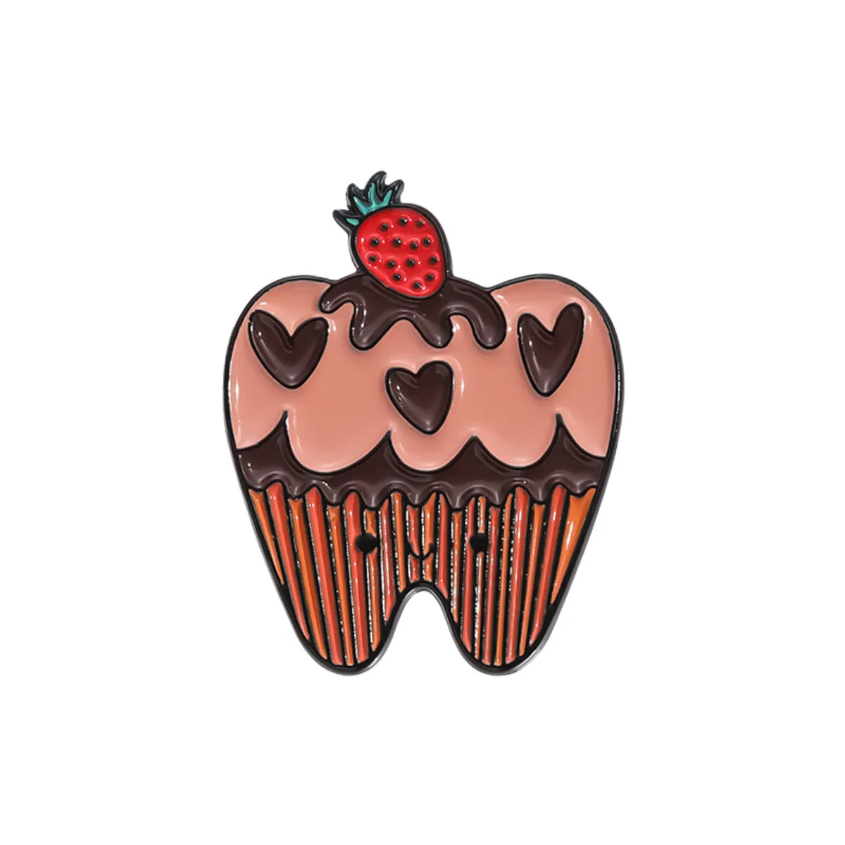 Cartoon Style Cute Cowboy Style Ice Cream Teeth Strawberry Alloy Stamping Stoving Varnish Women'S Brooches