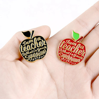 Cartoon Style Cute Cowboy Style Letter Apple Alloy Stamping Stoving Varnish Plating Unisex Badge Brooches Collar Pin