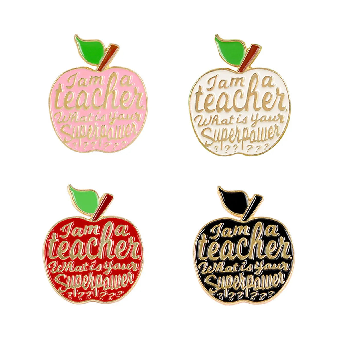 Cartoon Style Cute Cowboy Style Letter Apple Alloy Stamping Stoving Varnish Plating Unisex Badge Brooches Collar Pin