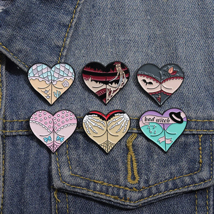 Cartoon Style Cute Cowboy Style Letter Heart Shape Alloy Stamping Stoving Varnish Women'S Brooches