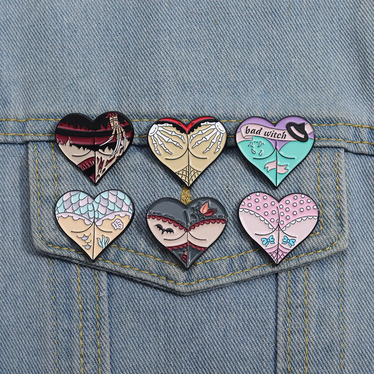 Cartoon Style Cute Cowboy Style Letter Heart Shape Alloy Stamping Stoving Varnish Women'S Brooches