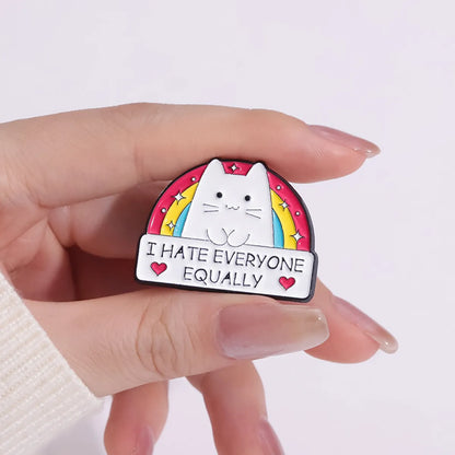 Cartoon Style Cute Cowboy Style Letter Rainbow Cat Alloy Stamping Stoving Varnish Plating Unisex Brooches