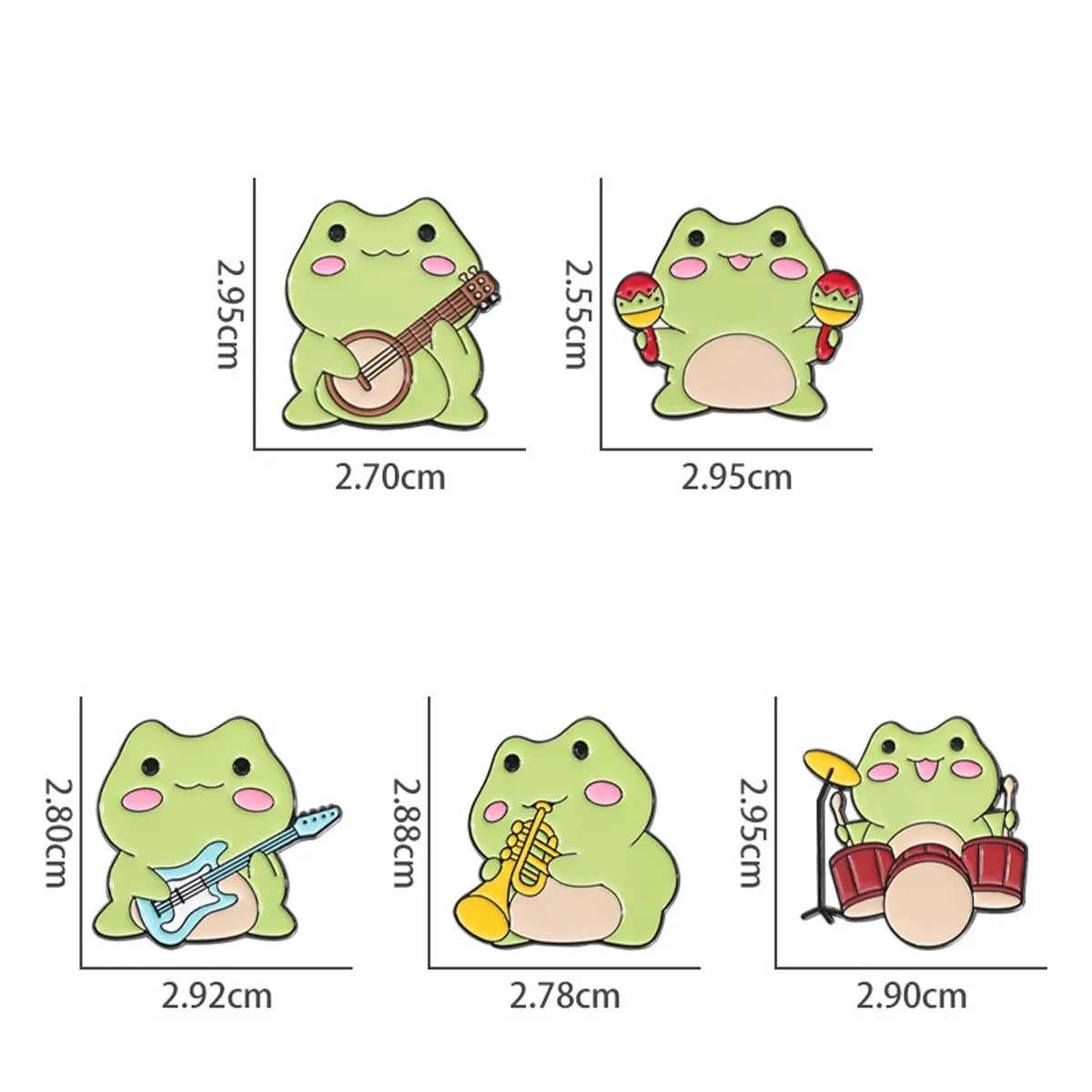 Cartoon Style Cute Cowboy Style Musical Instrument Frog Alloy Stoving Varnish Unisex Brooches