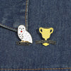 Cartoon Style Cute Cowboy Style Trophy Letter Owl Alloy Stamping Stoving Varnish Plating Unisex Badge Brooches Collar Pin