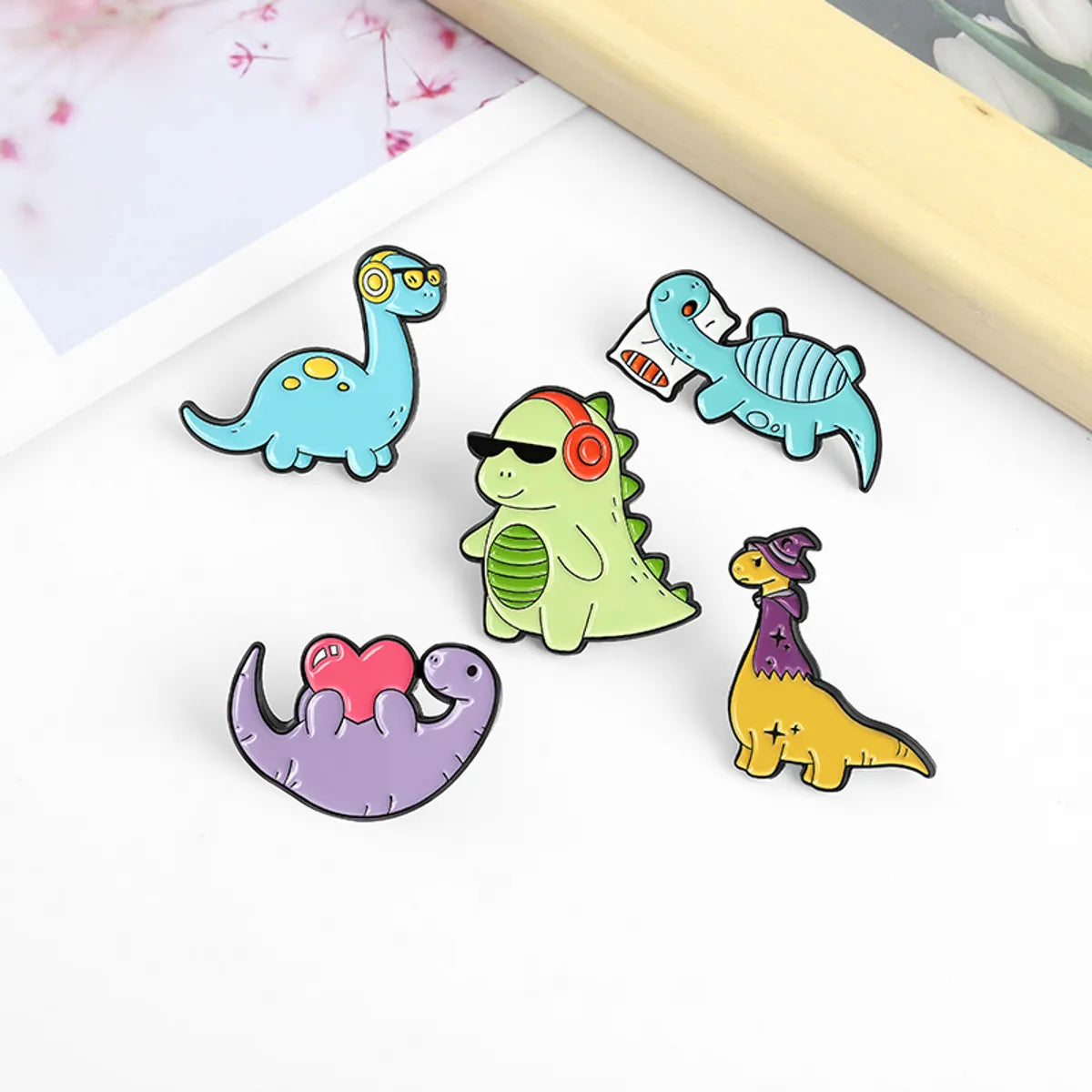 Cartoon Style Cute Dinosaur Alloy Stoving Varnish Women'S Brooches