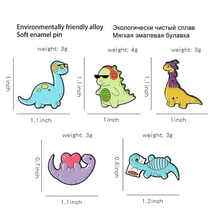 Cartoon Style Cute Dinosaur Alloy Stoving Varnish Women'S Brooches