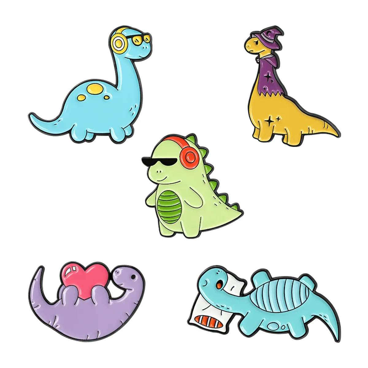 Cartoon Style Cute Dinosaur Alloy Stoving Varnish Women'S Brooches