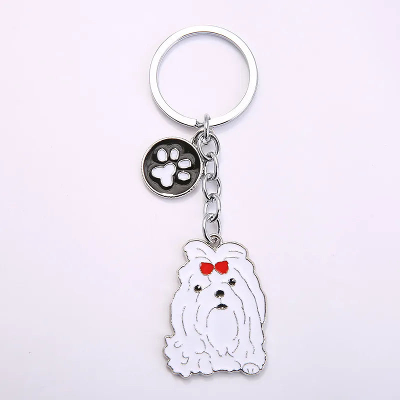 Cartoon Style Cute Dog Paw Print Zinc Alloy Bag Pendant Keychain